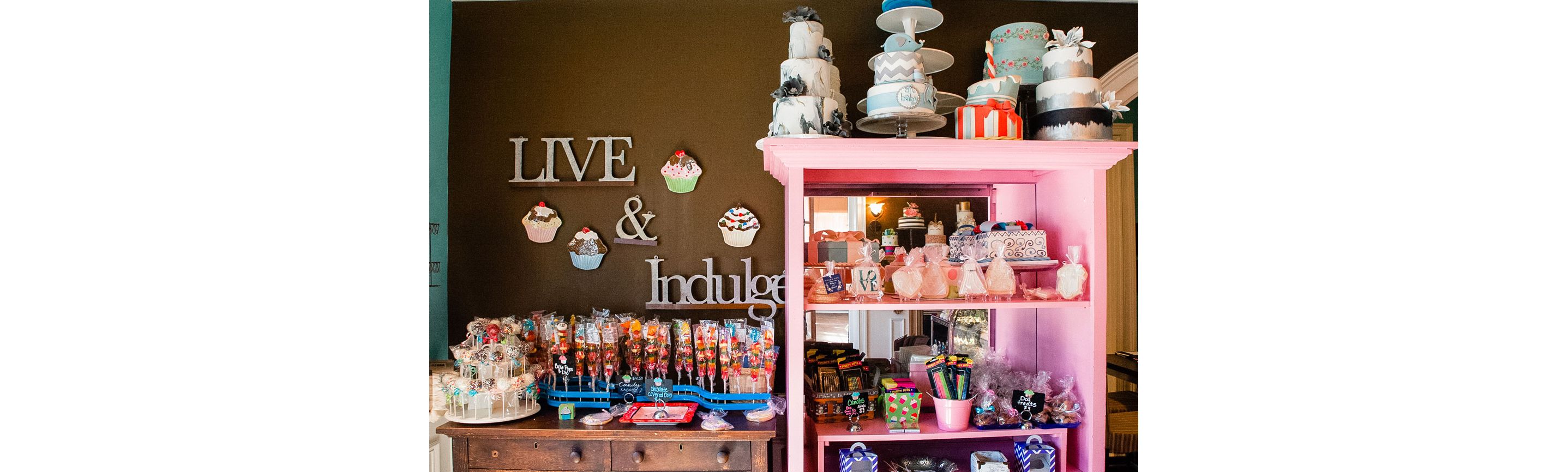 The colorful, playful interior of The Caketeria.