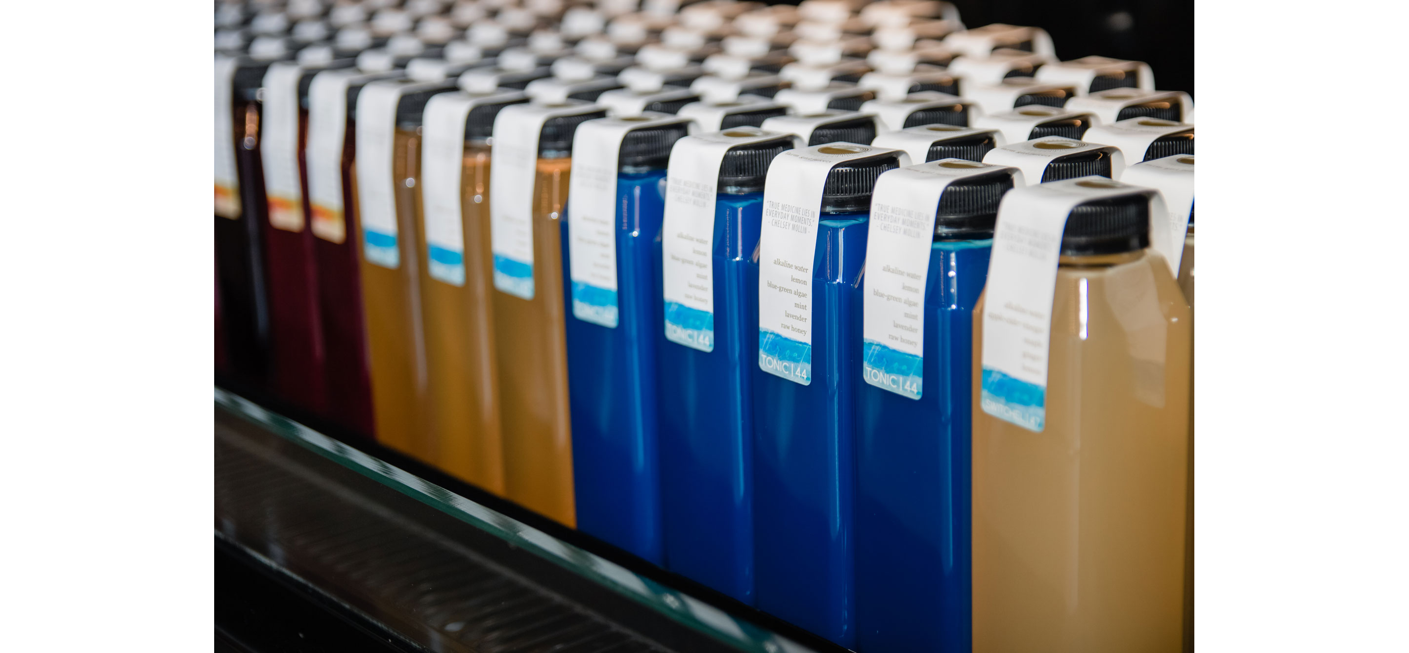 Large containers of tonic.