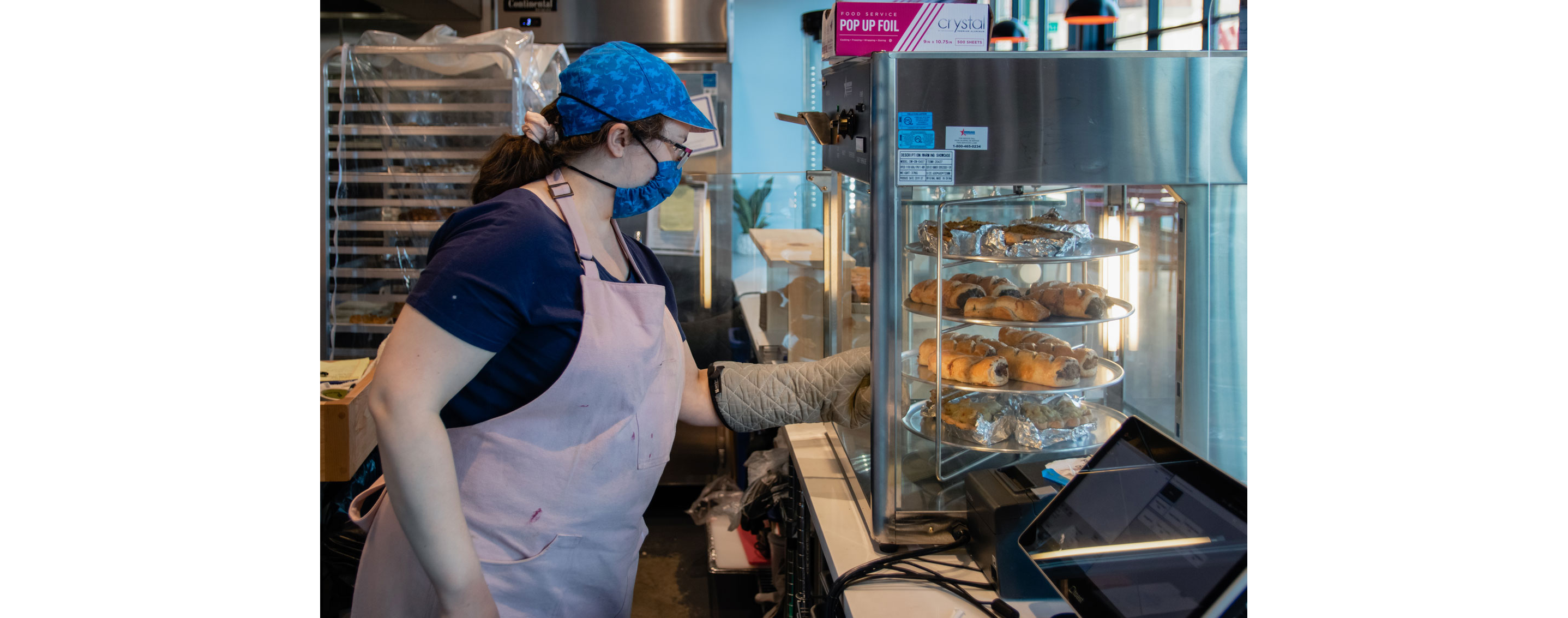 A person tending to the desserts of Pie's the Limit.