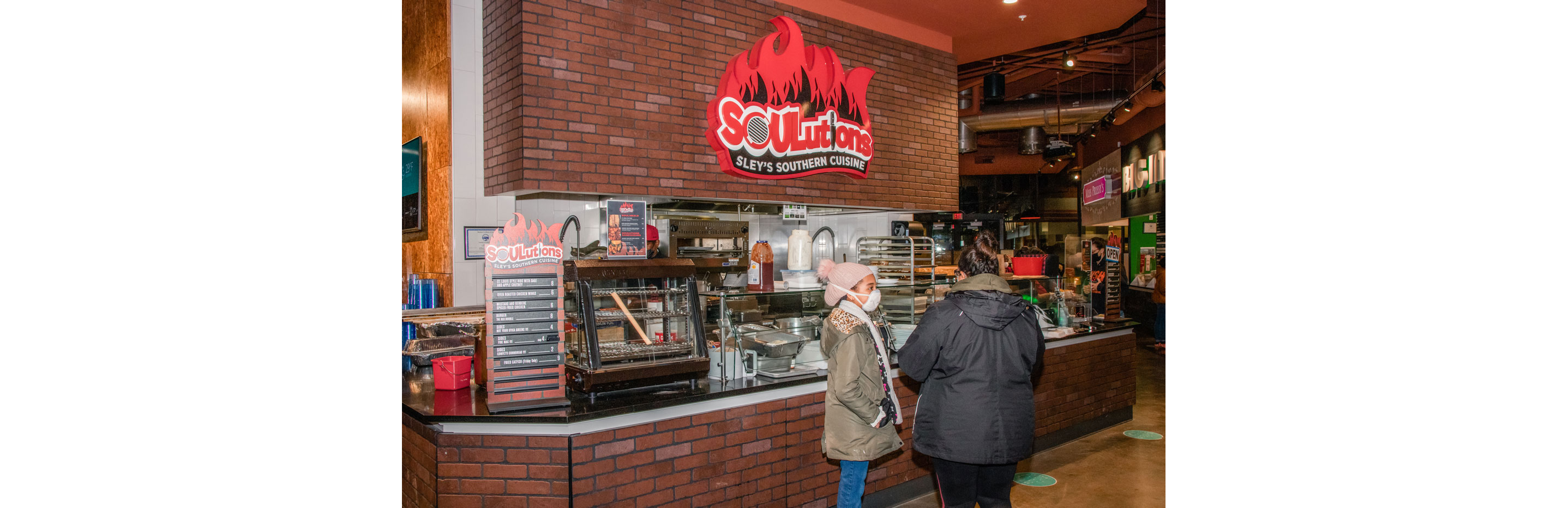 The interior of Soulutions, Sley's Southern Cuisine.