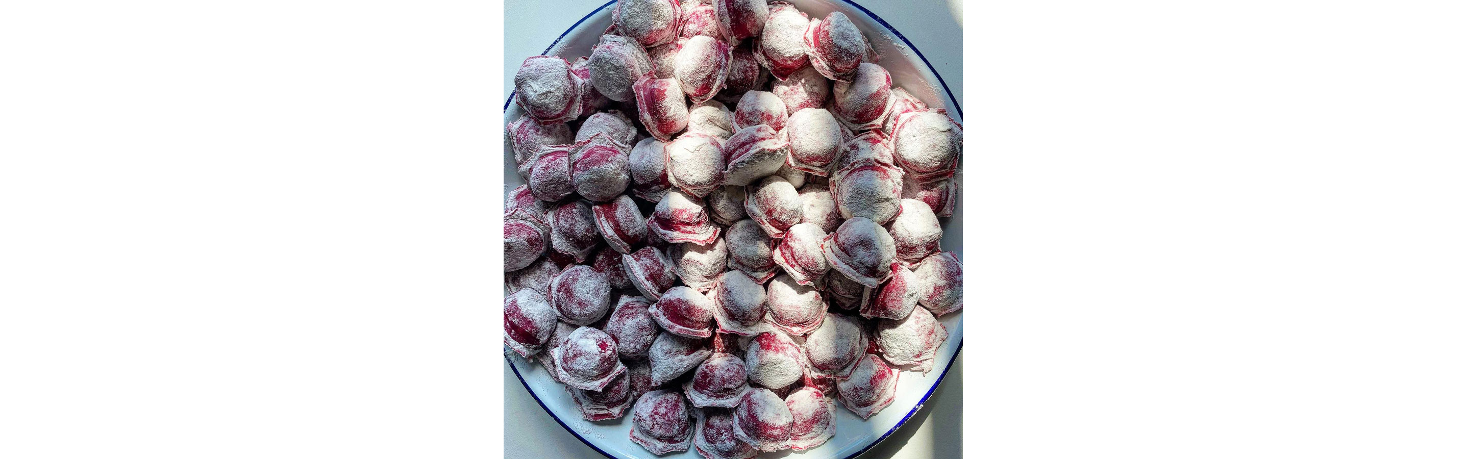 Beetroot tortellini.