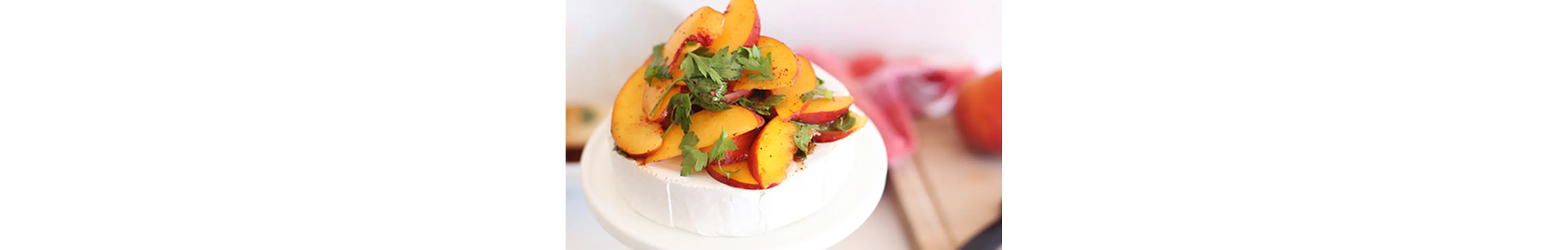 Baked Brie “Cake” with Chili Infused Peach Topping