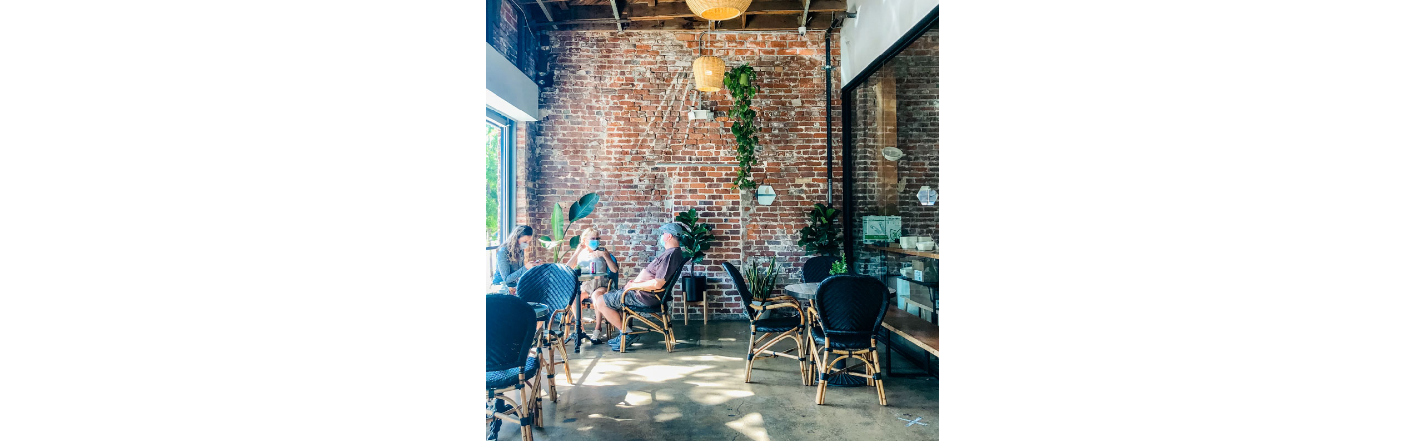 The cafe seating area of Clark Street Bakery.