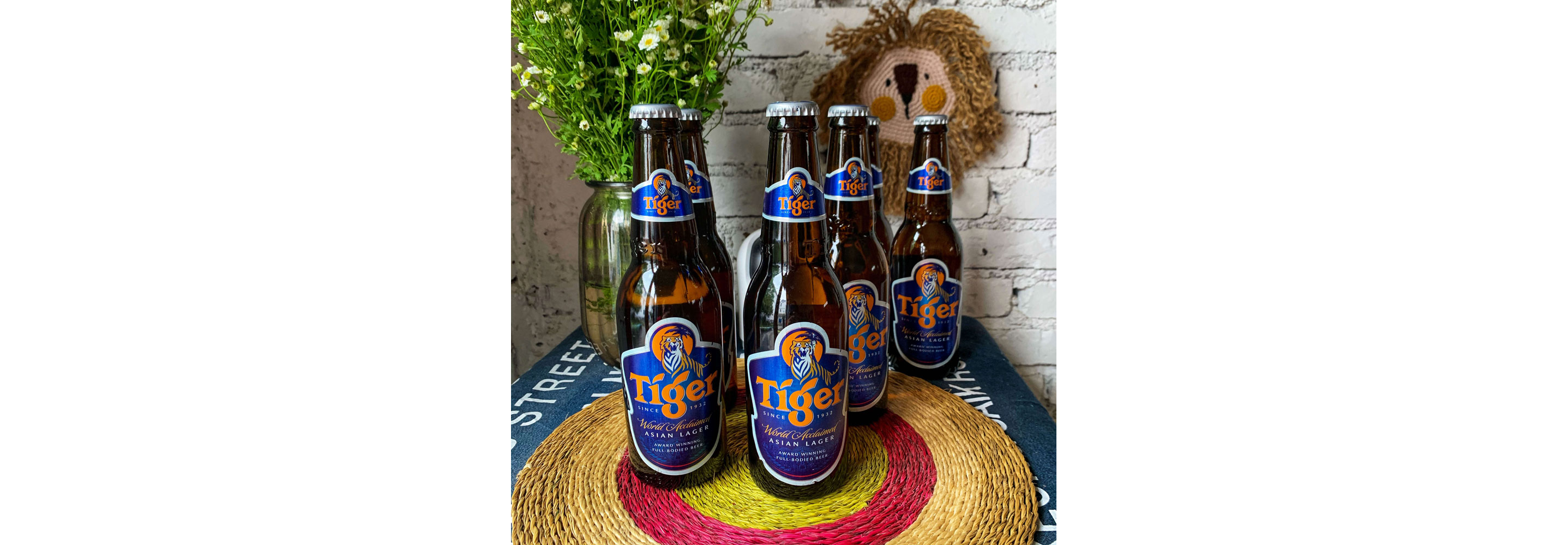Bottles of Tiger Lager.