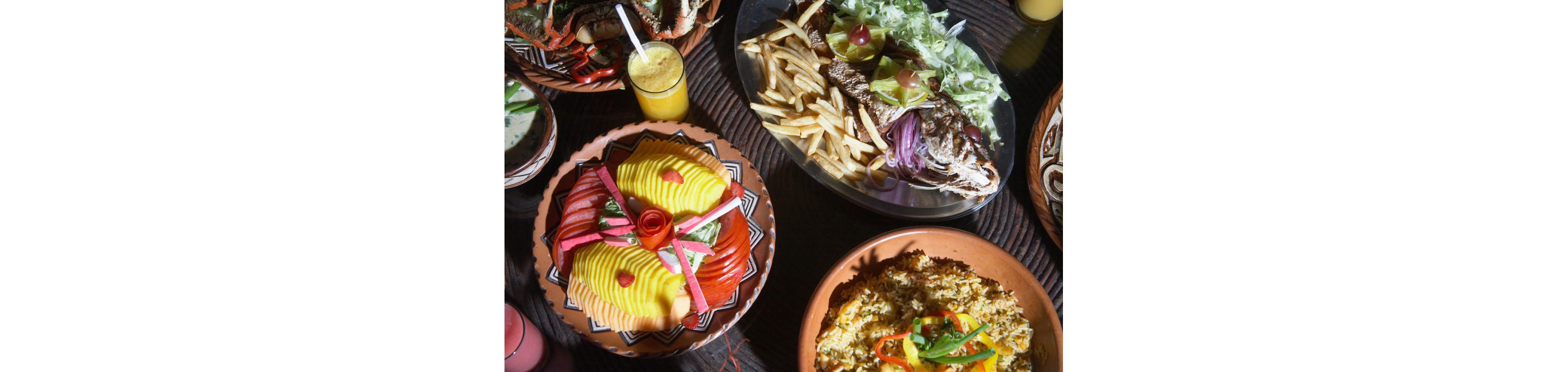 A variety of Peruvian dishes.
