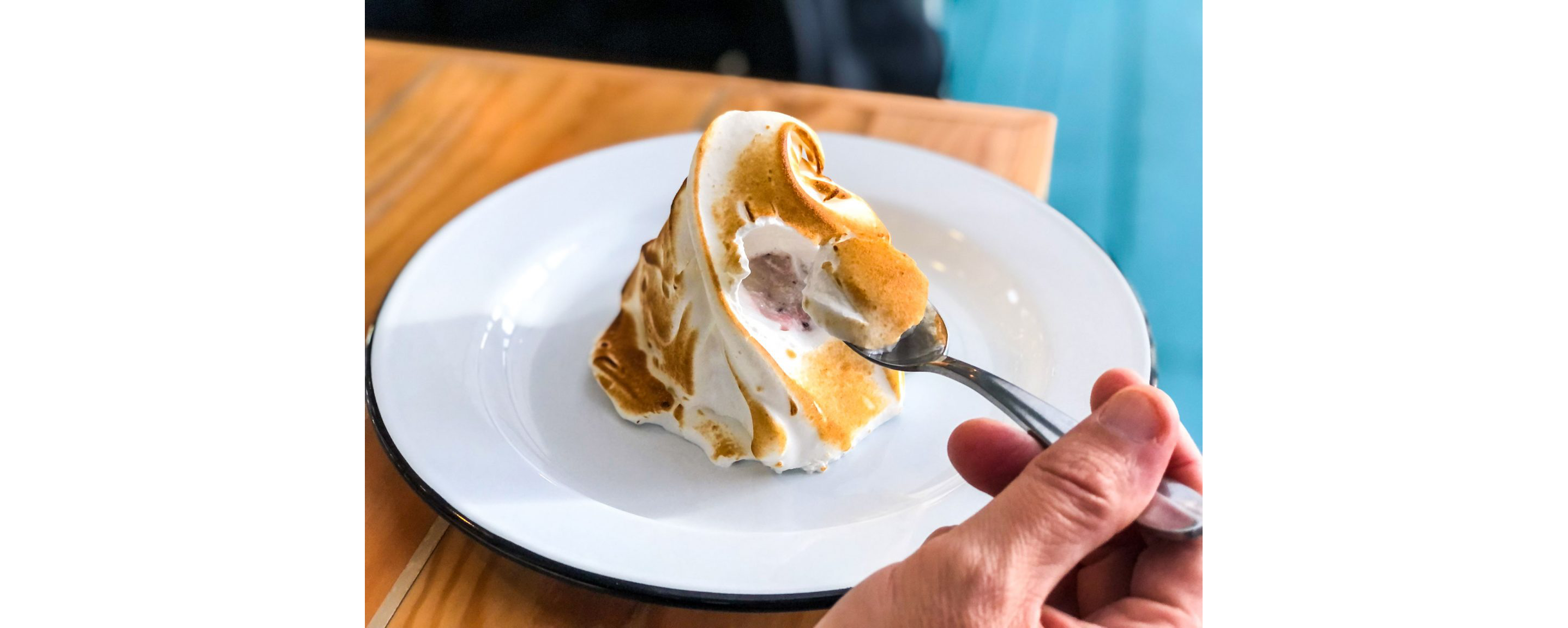 A plate of baked Alaska.