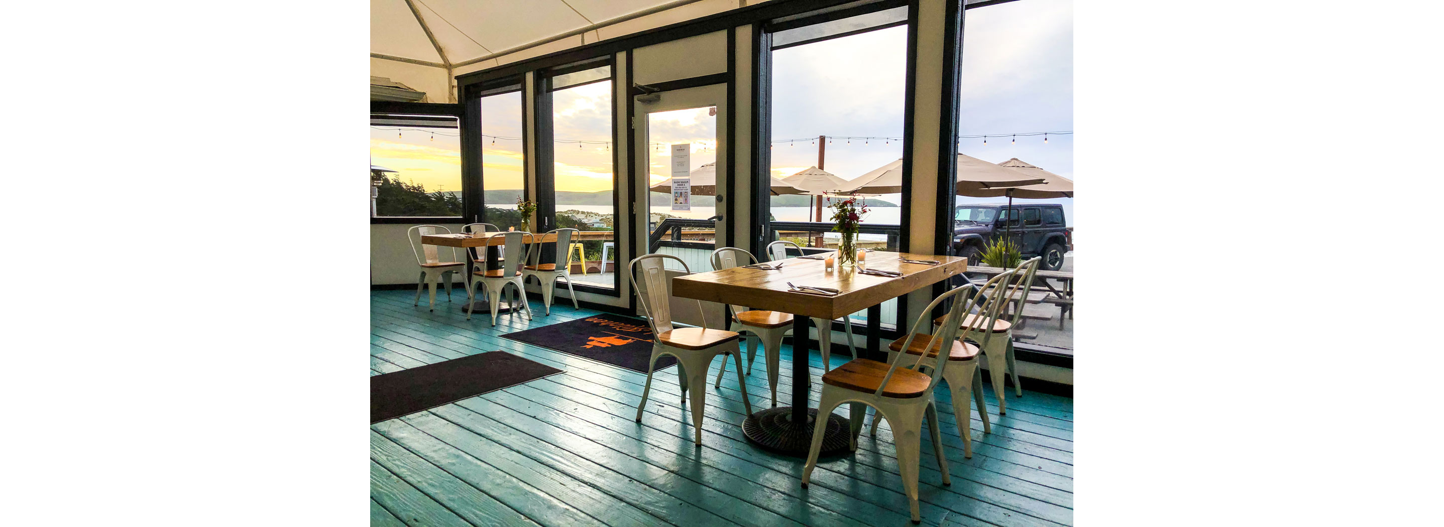 The dining area of Dillon Beach Coastal Kitchen.