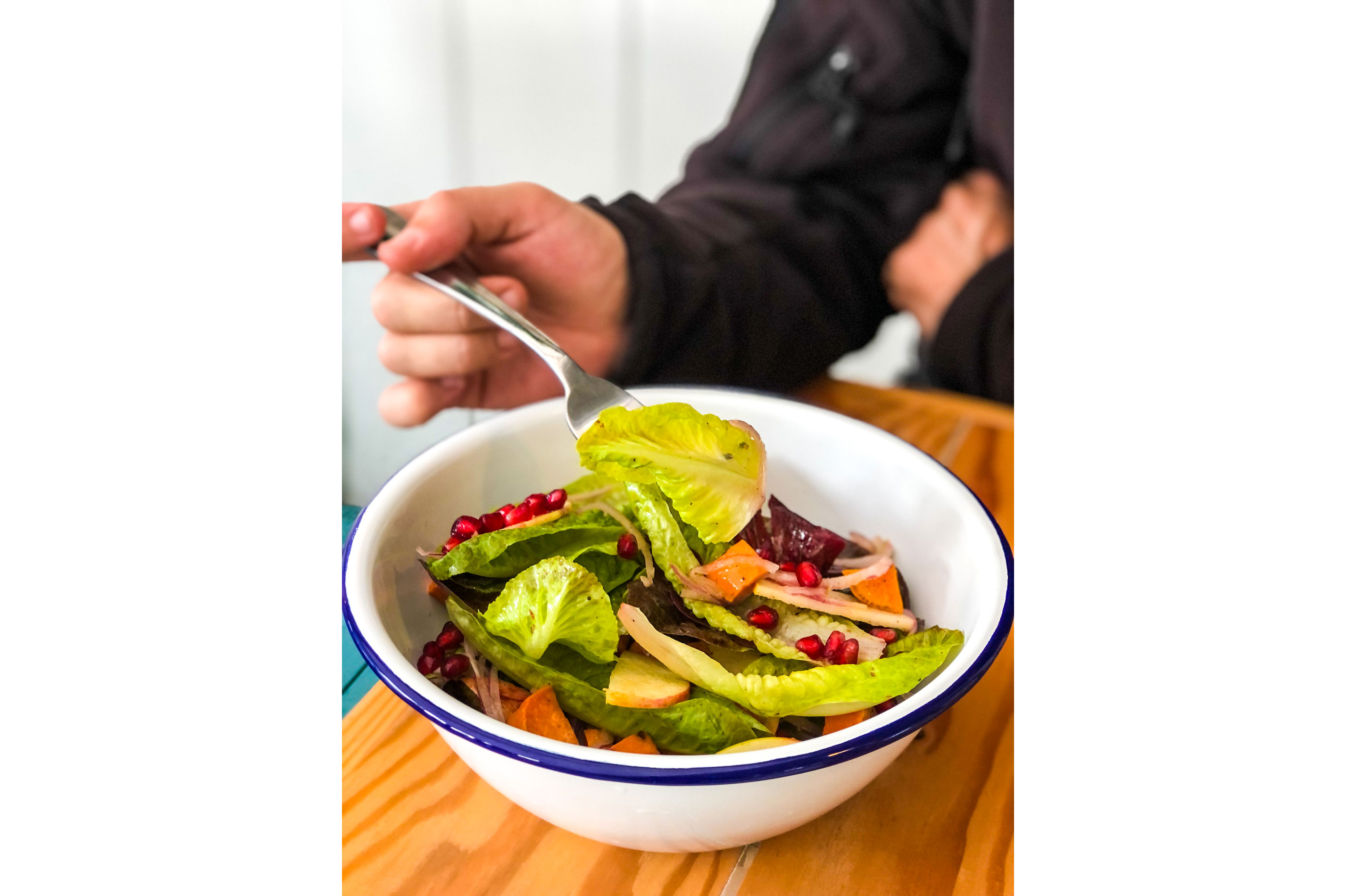 A bowl of seasonal winter salad.