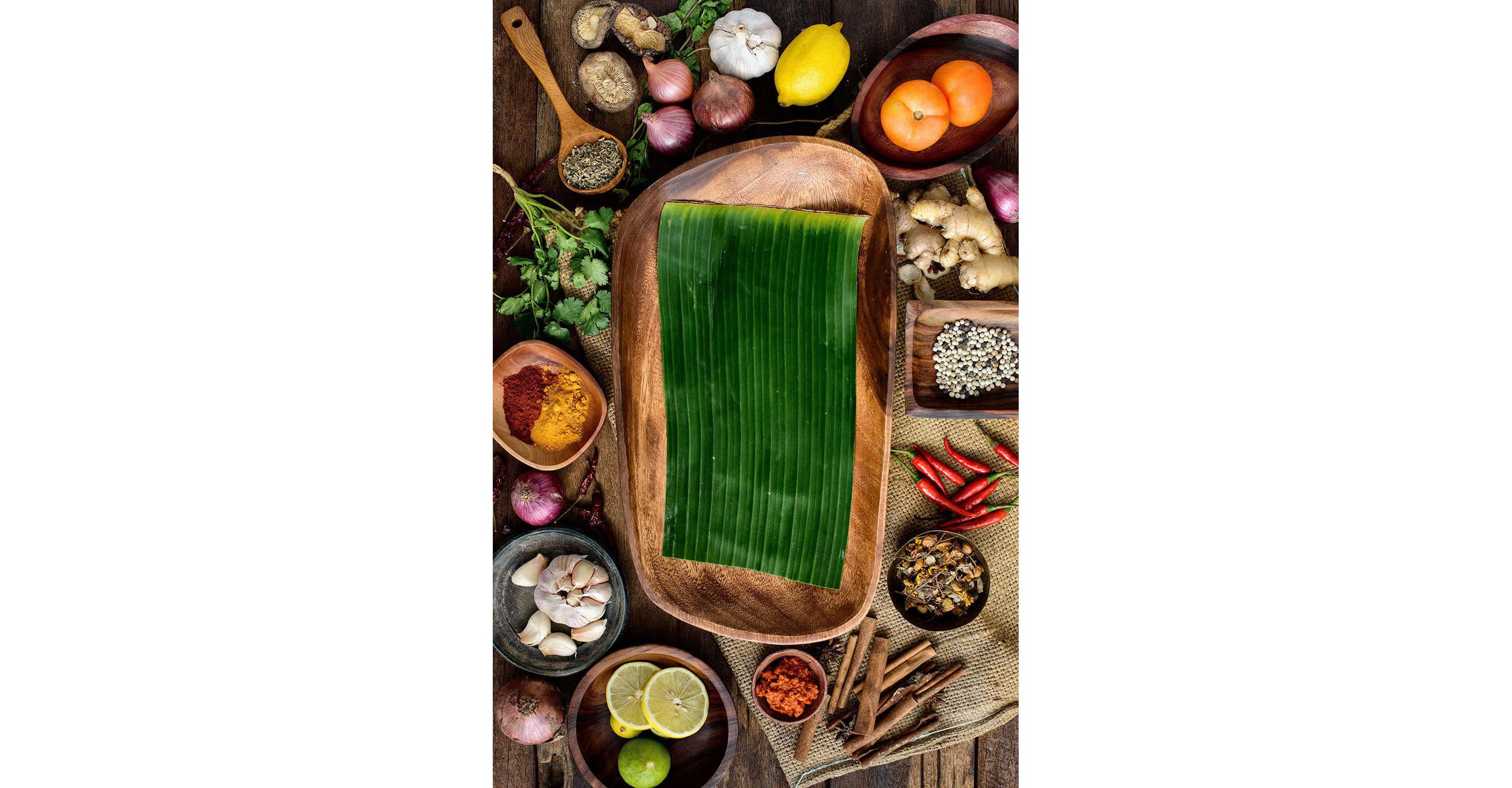 A flattened amboo leaf ready to be prepared.