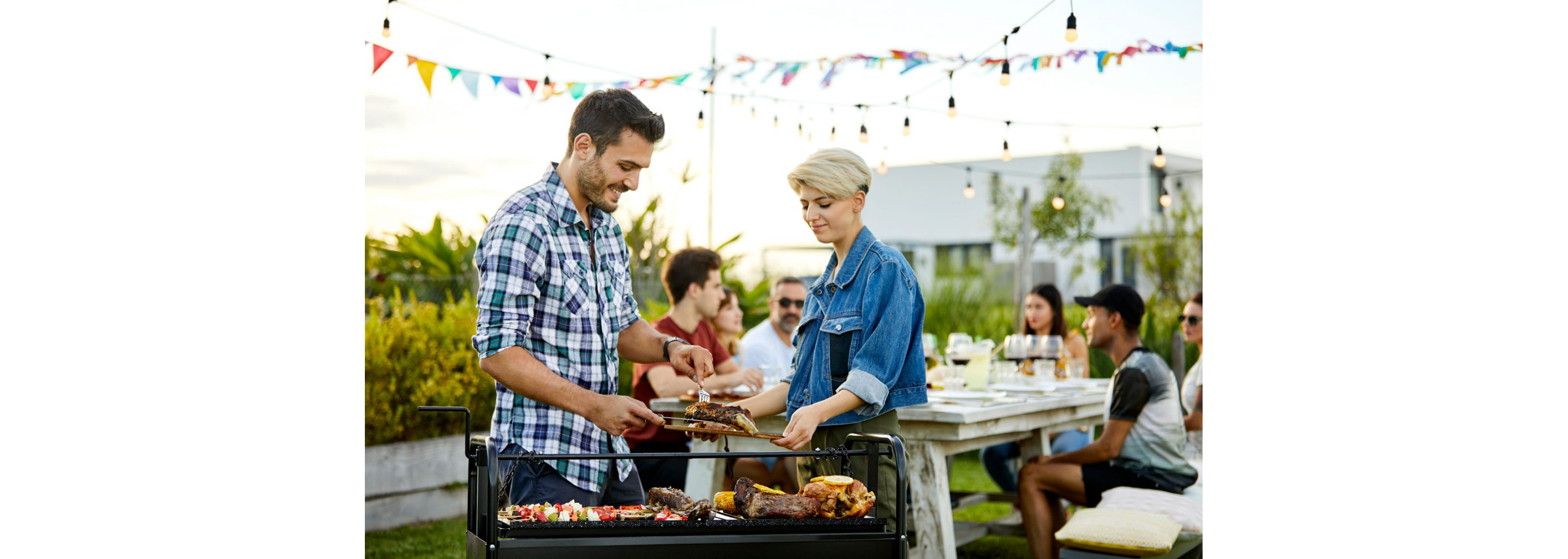People enjoying food.