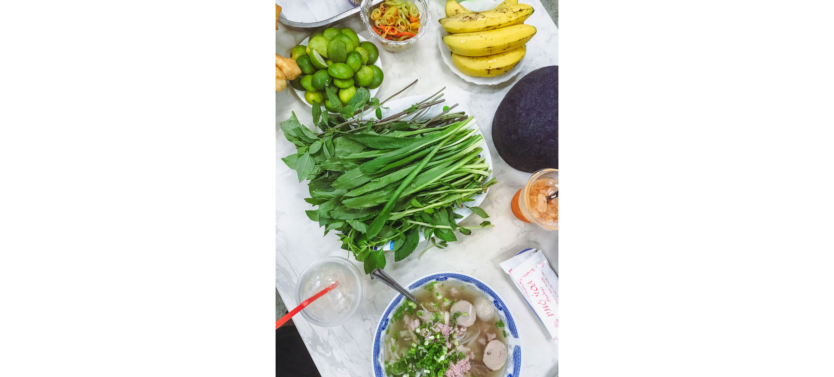 A large plate of fresh herbs.