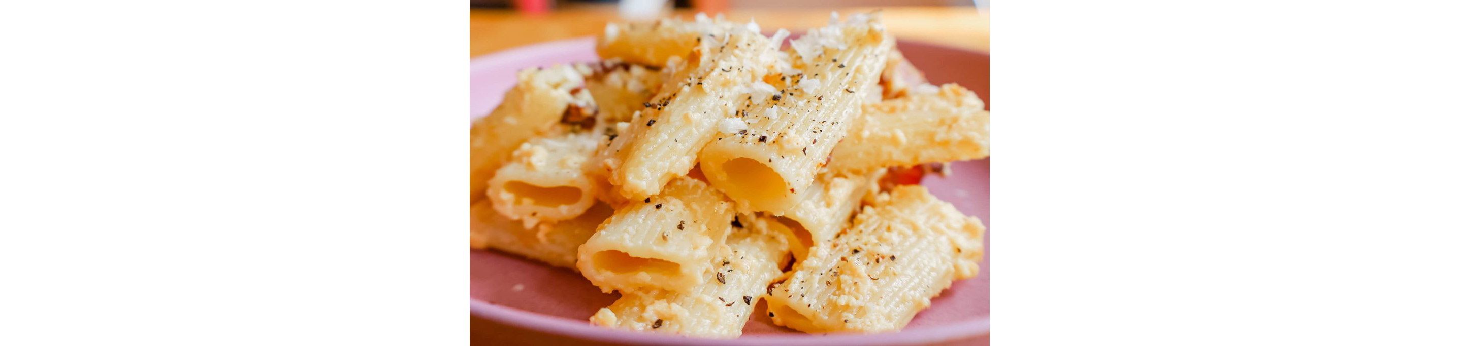 A closeup of hearty pasta.