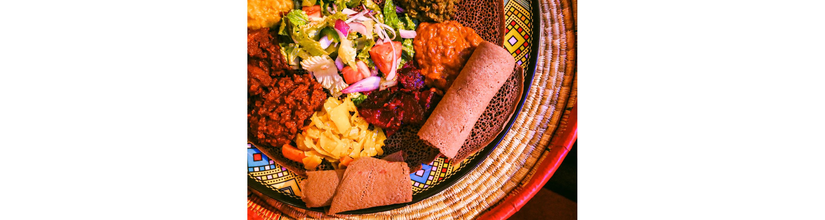 A plate of colorful eats.