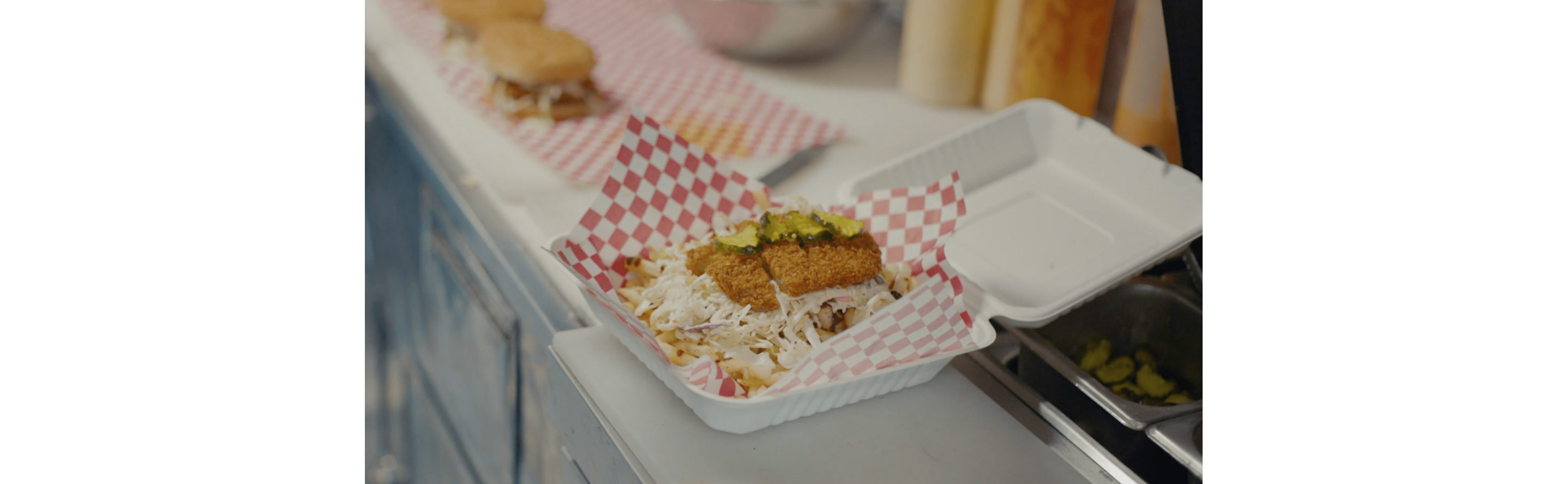 A vegan chicken sandwich from Woflie’s Nashville Hot Chicken.