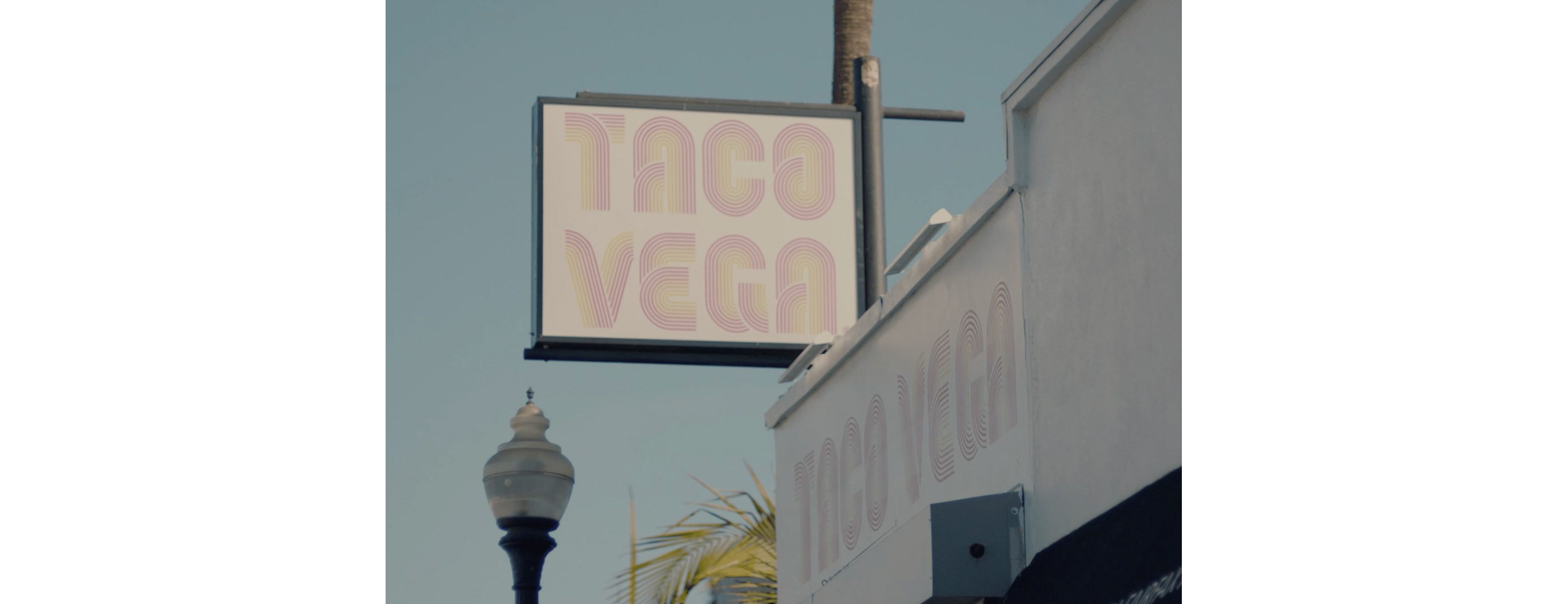 The outdoor sign of Taco Vega.