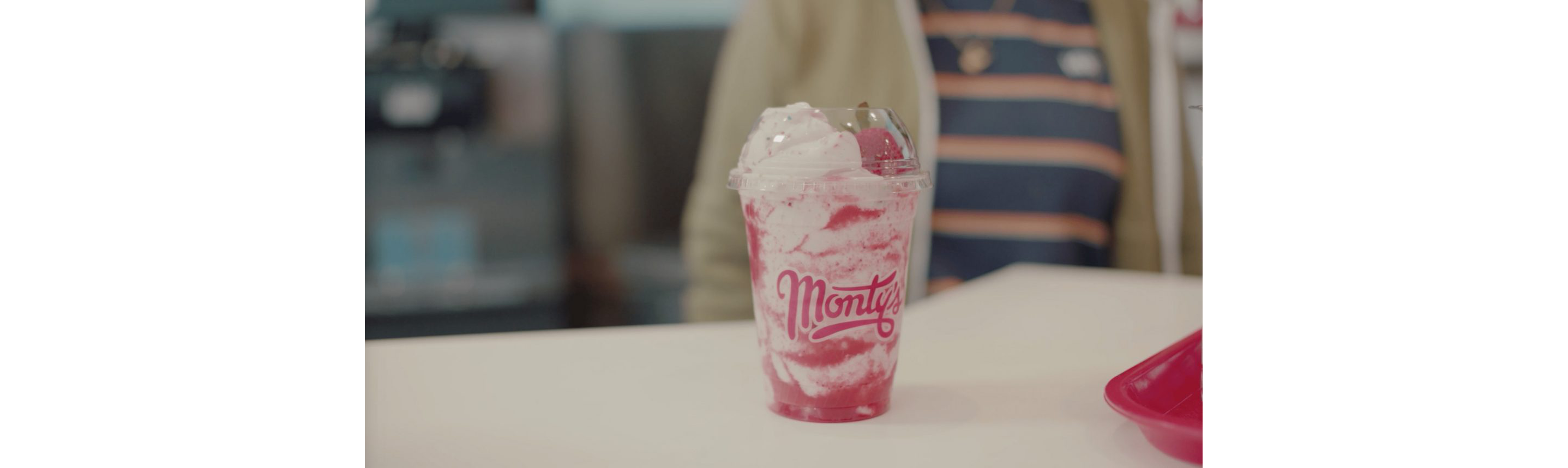 A strawberry shake from Monty’s Good Burger.