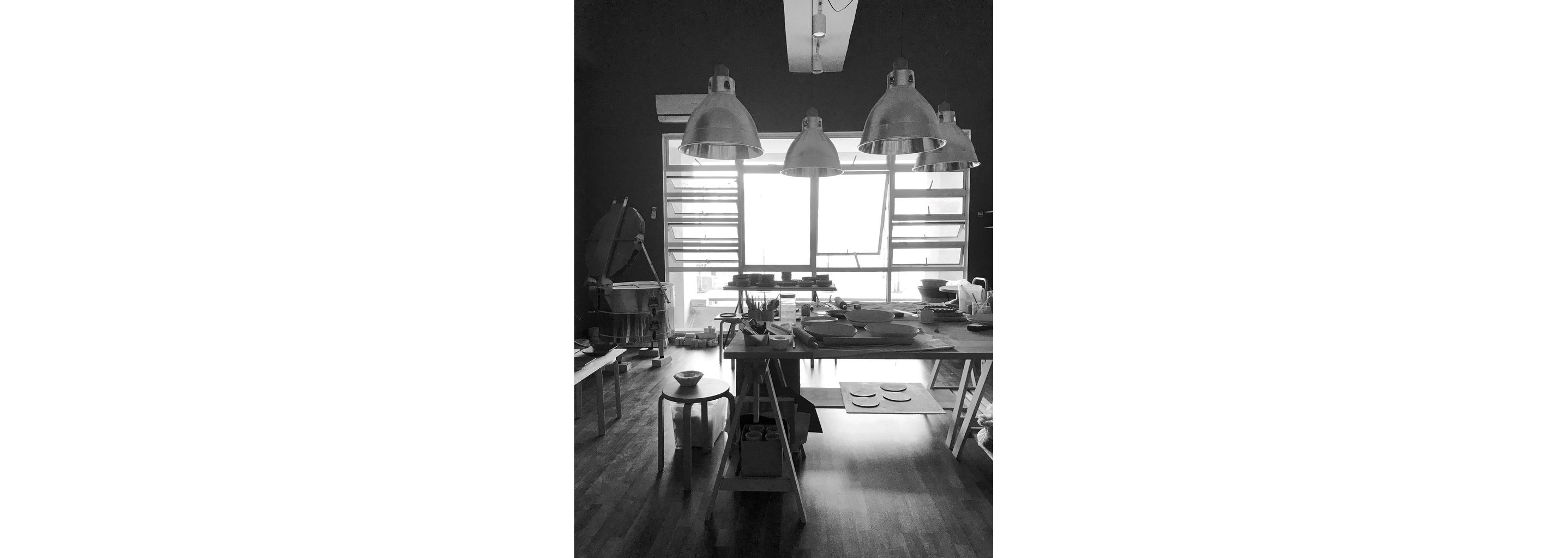 The workspace of Malaysian ceramicist Lee Ee Vee.