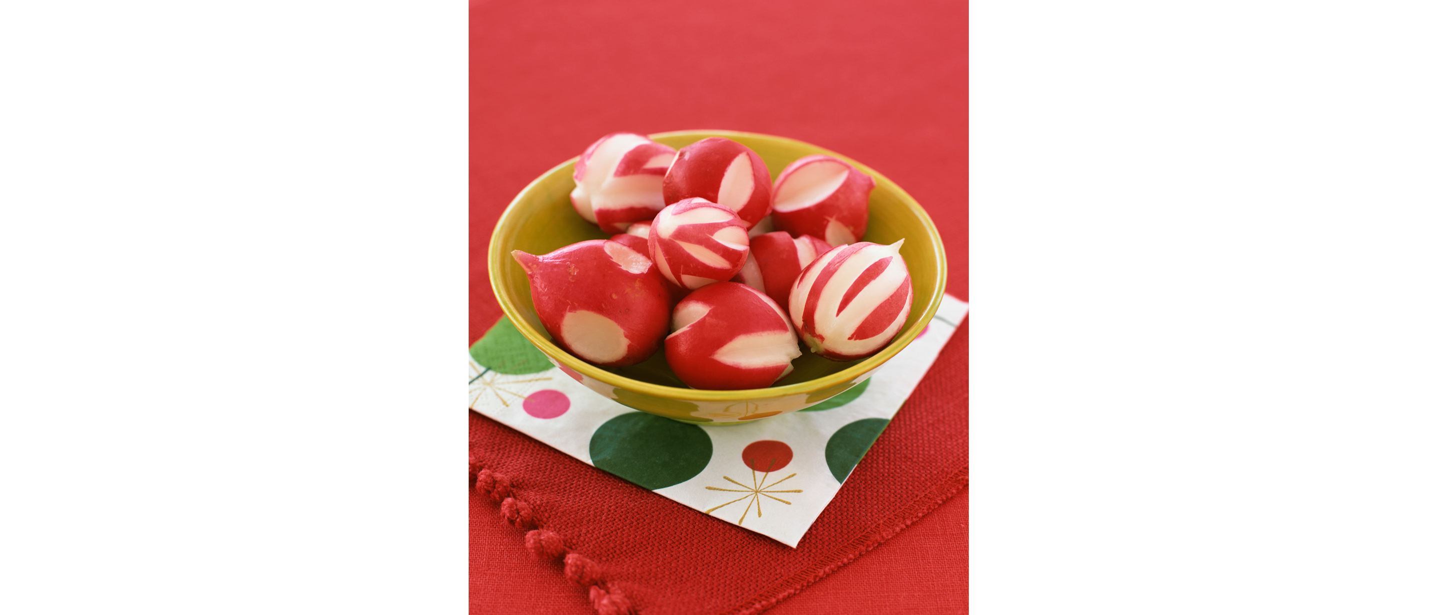 A bowl of radishes.