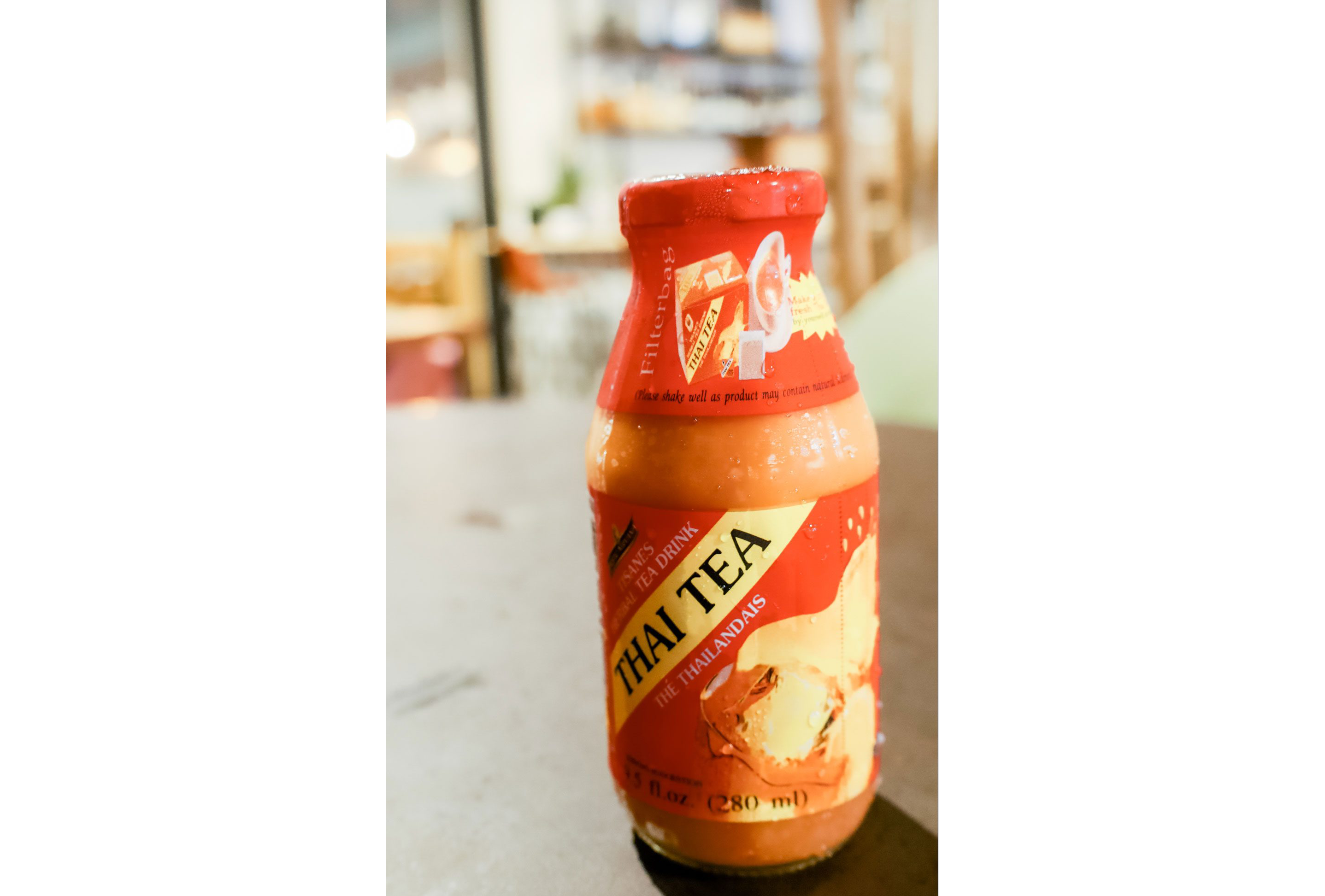 A Thai tea drink.