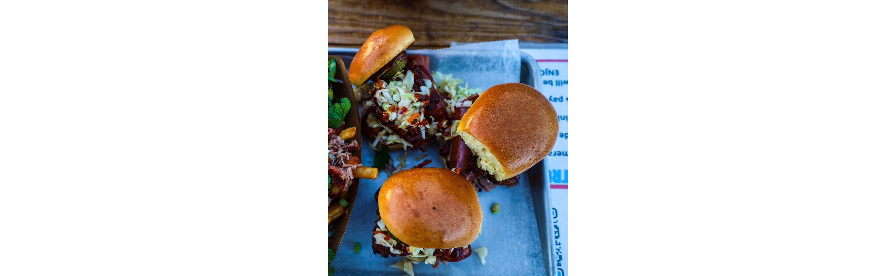 Three loaded sandwiches.