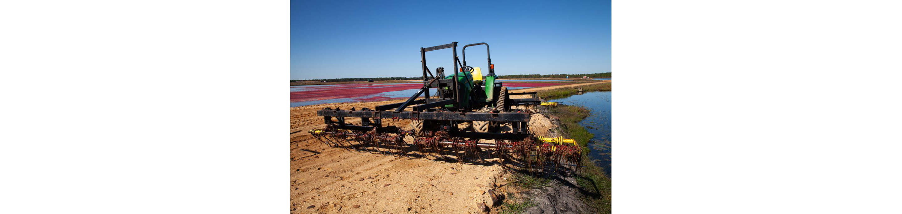A vehicle used for for harvesting cranberries.