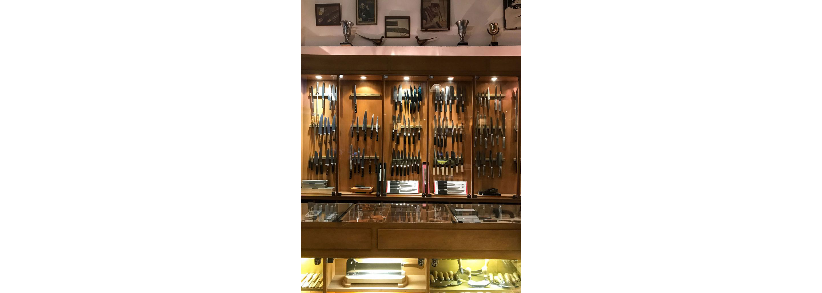 Kitchen cutlery on display at Maison Empereur.