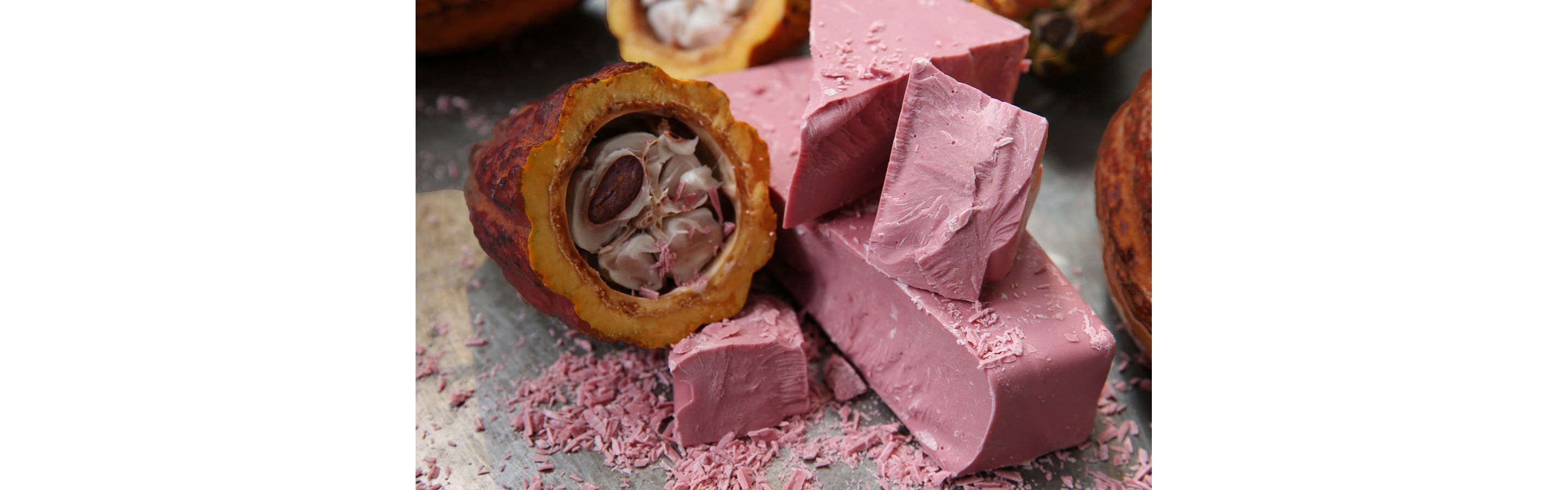 The chocolate of ruby cocoa beans.