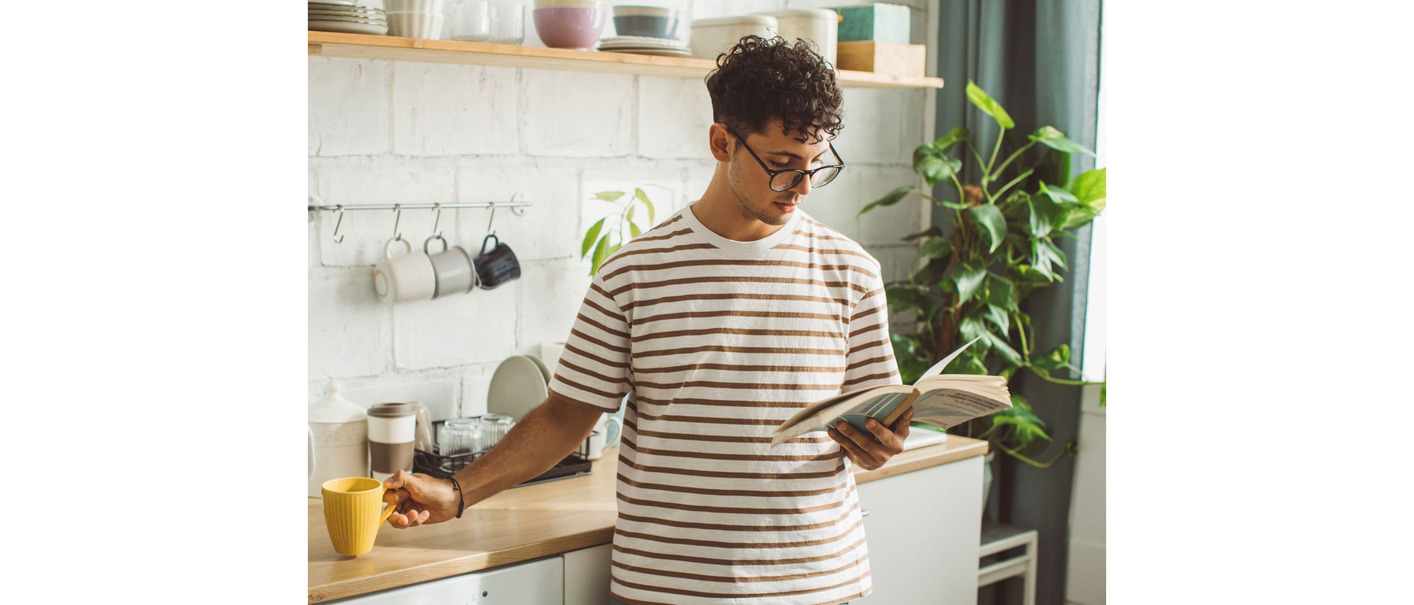 A person reading a book.
