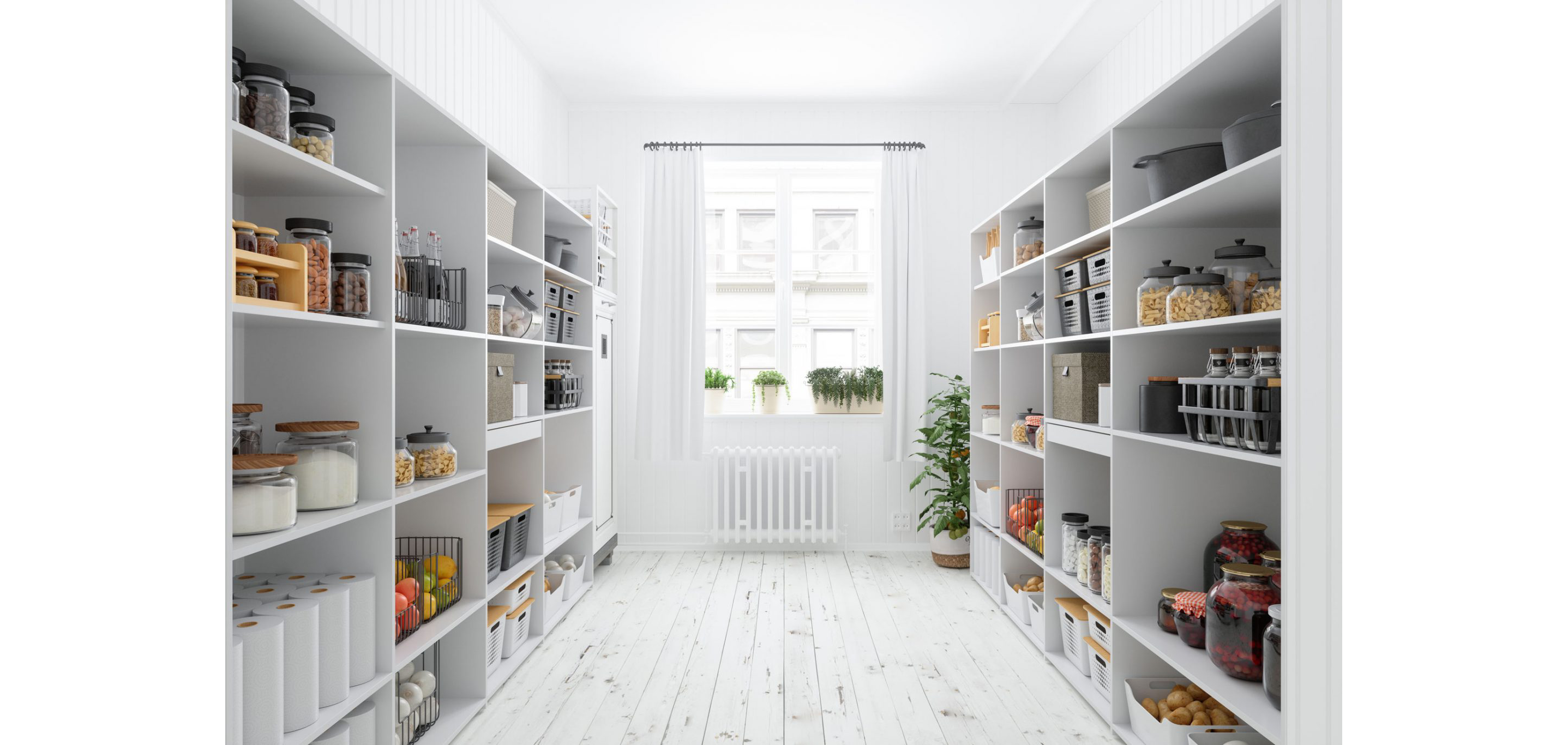 An organized pantry.