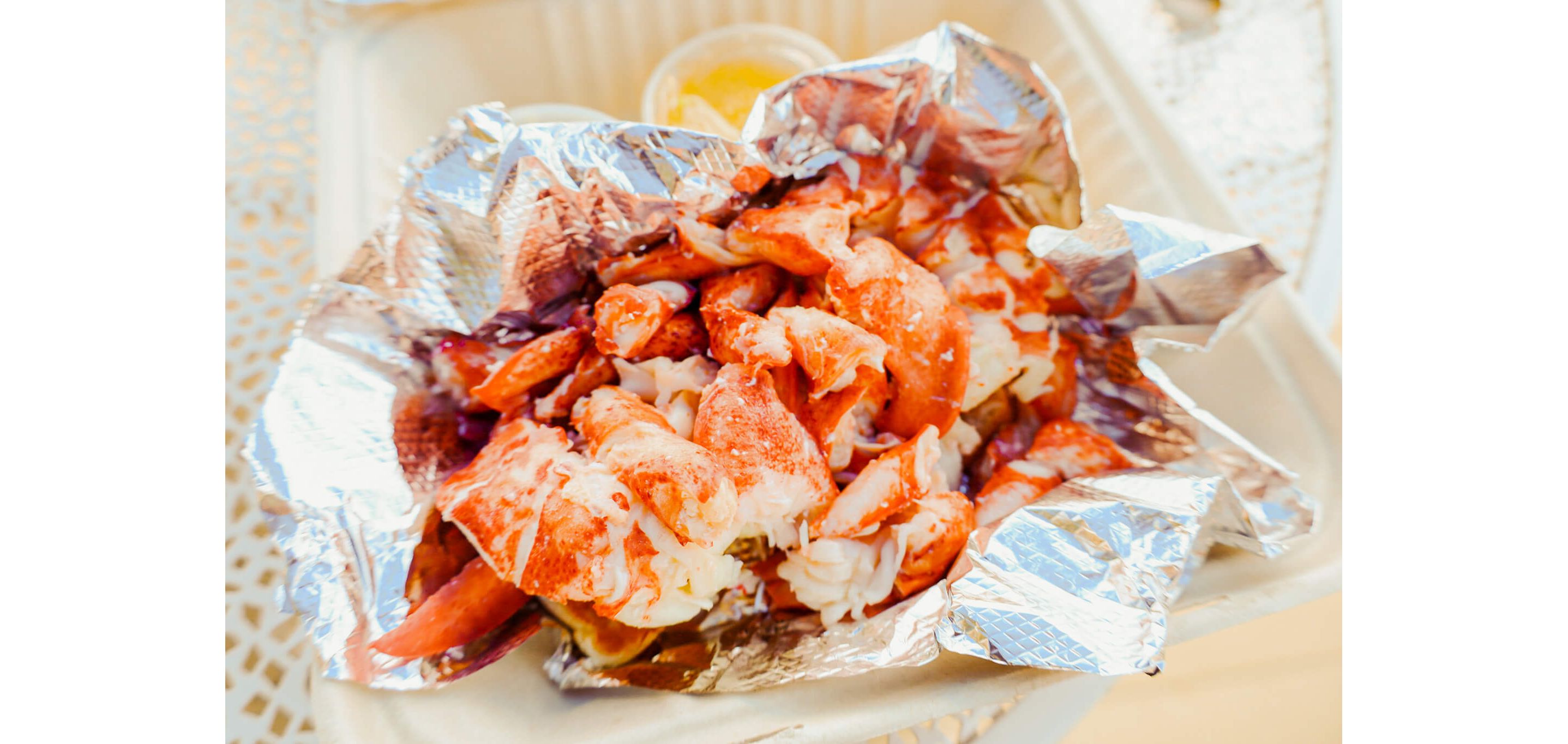 A pile of buttery lobster.