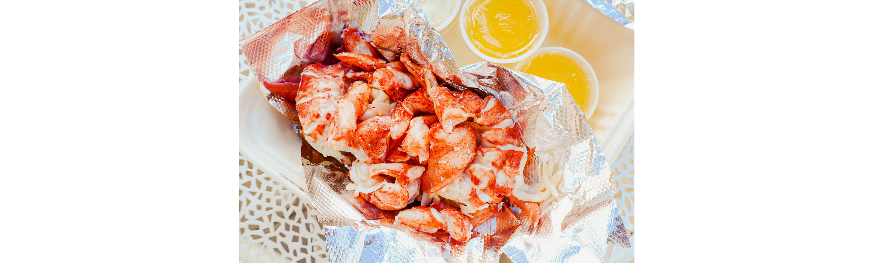 A freshly made lobster roll.