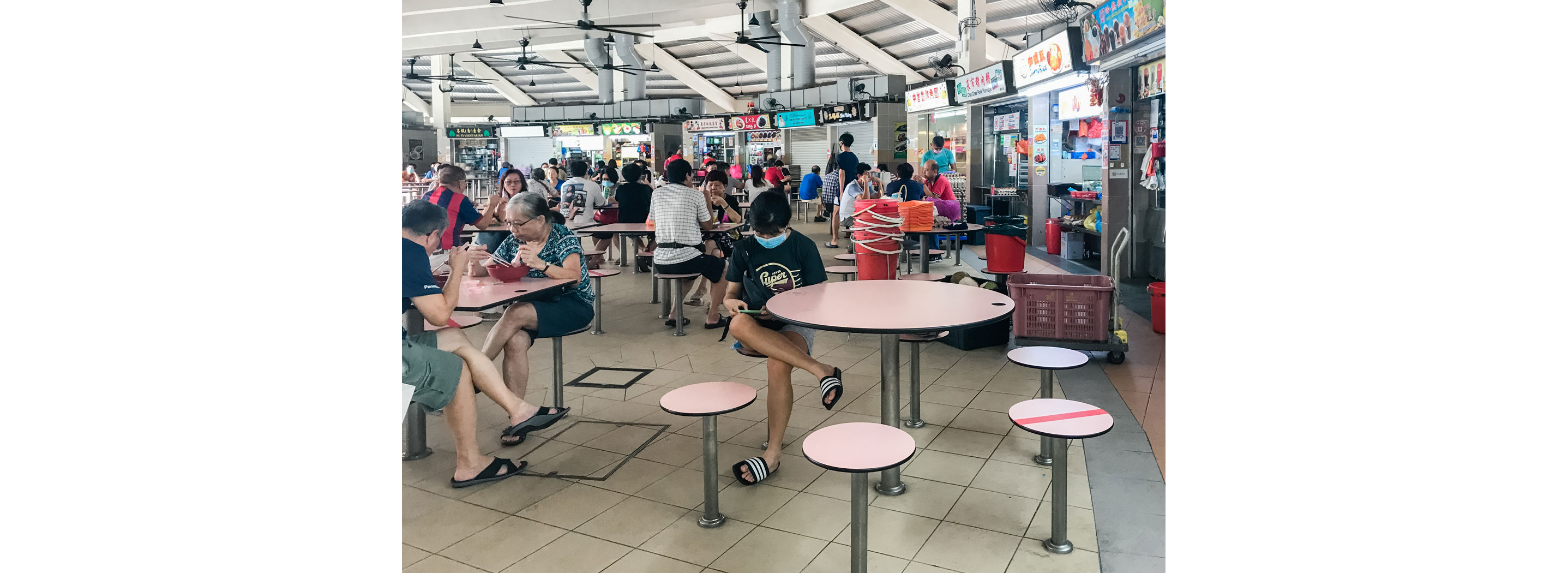 The hustle and bustle of a Hawker Centre.