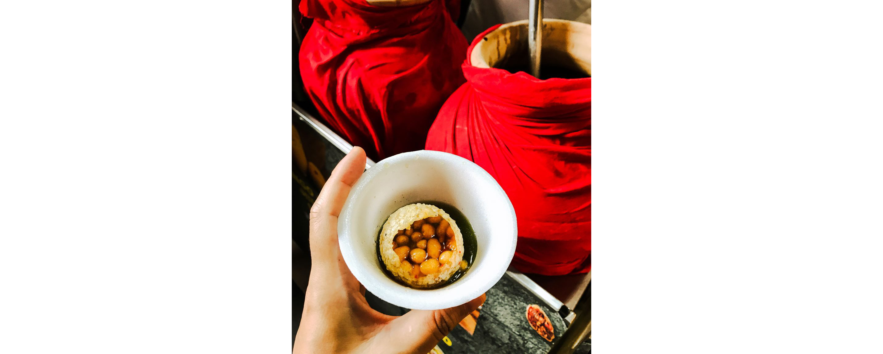 A cup of pani puri.
