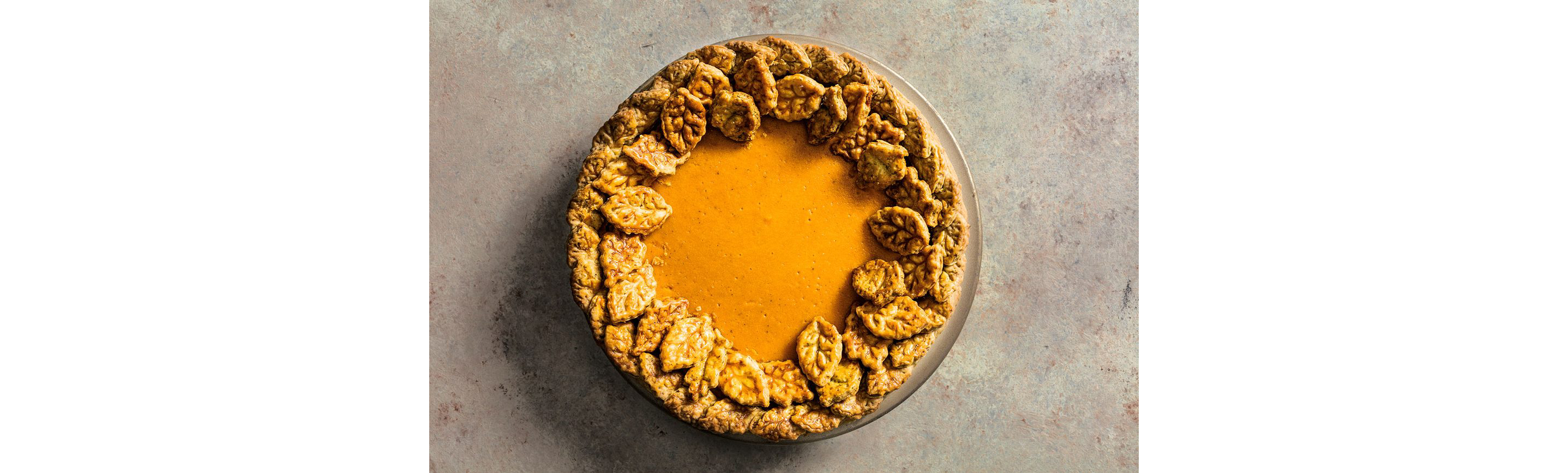 A pie with a leaf crust.
