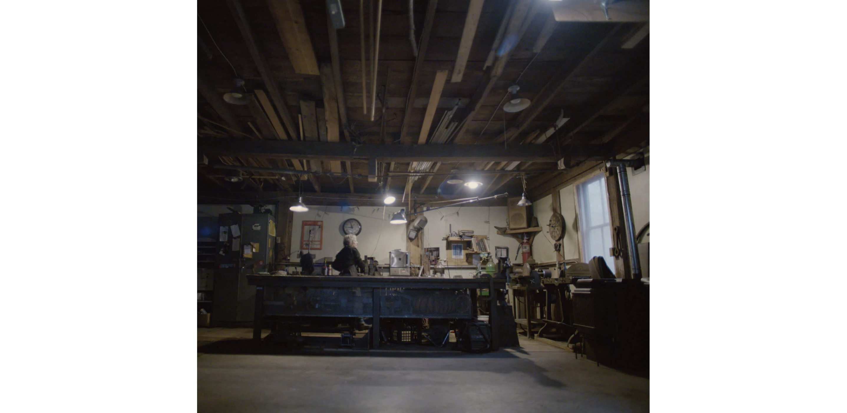 The garage Erica dedicates as her shop and studio.