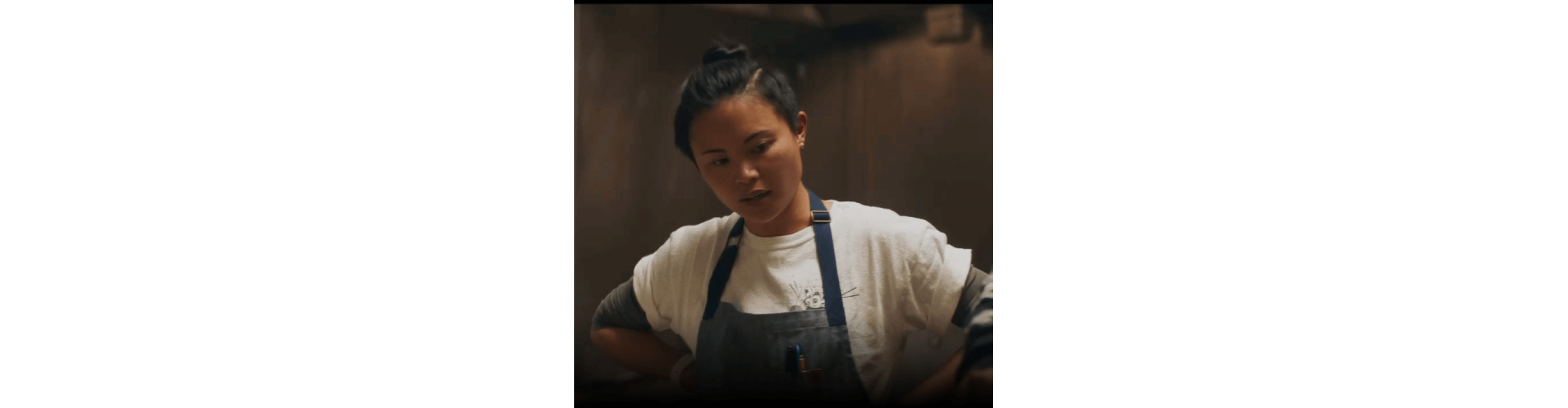 Marielle Fabie overseeing her kitchen.