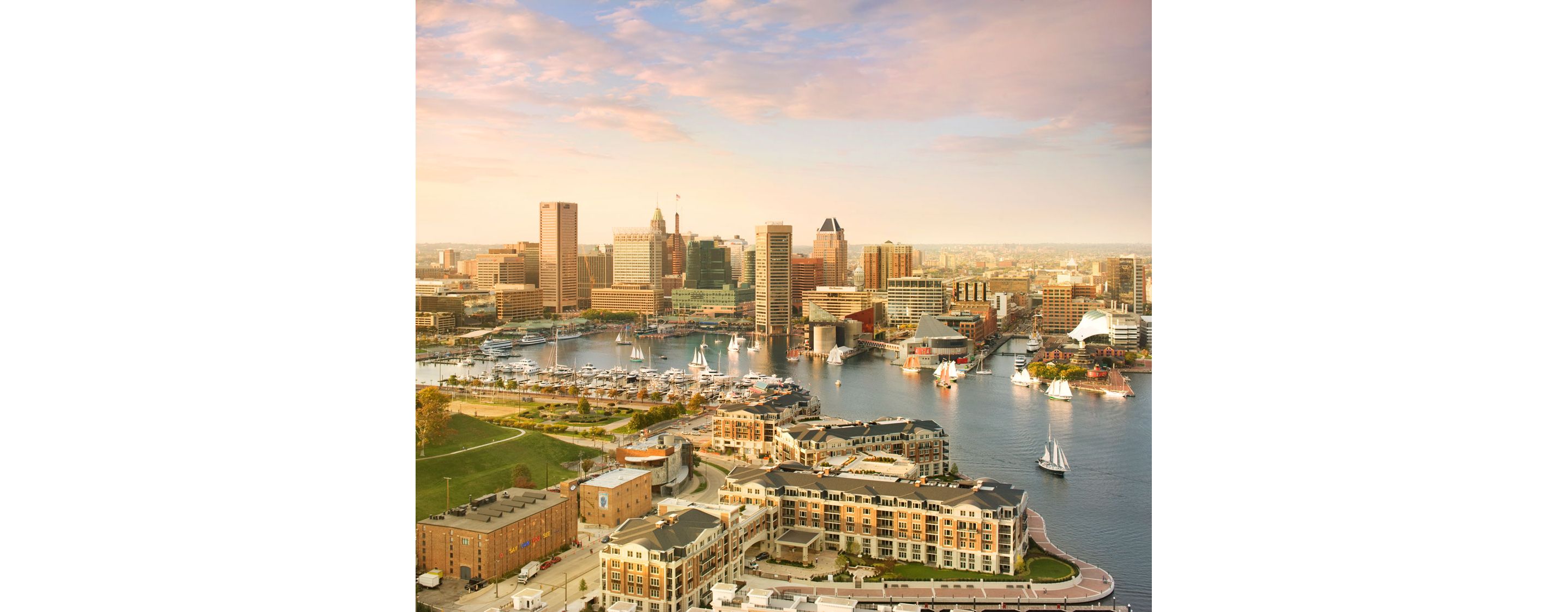 A beautiful afternoon cityscape of Baltimore, Maryland.