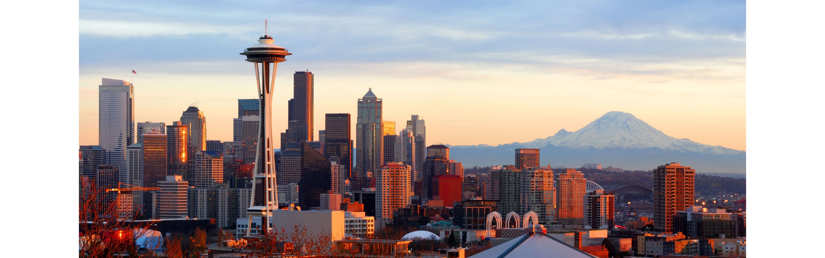 The beautiful Seattle skyline awash in the afternoon sun.