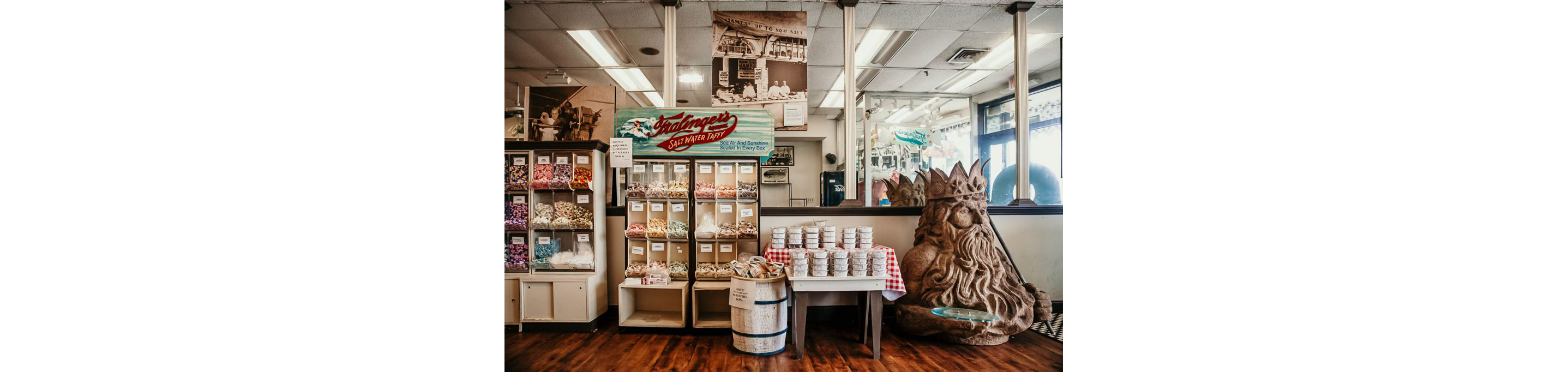 The inside of the James Original Salt Water Taffy.