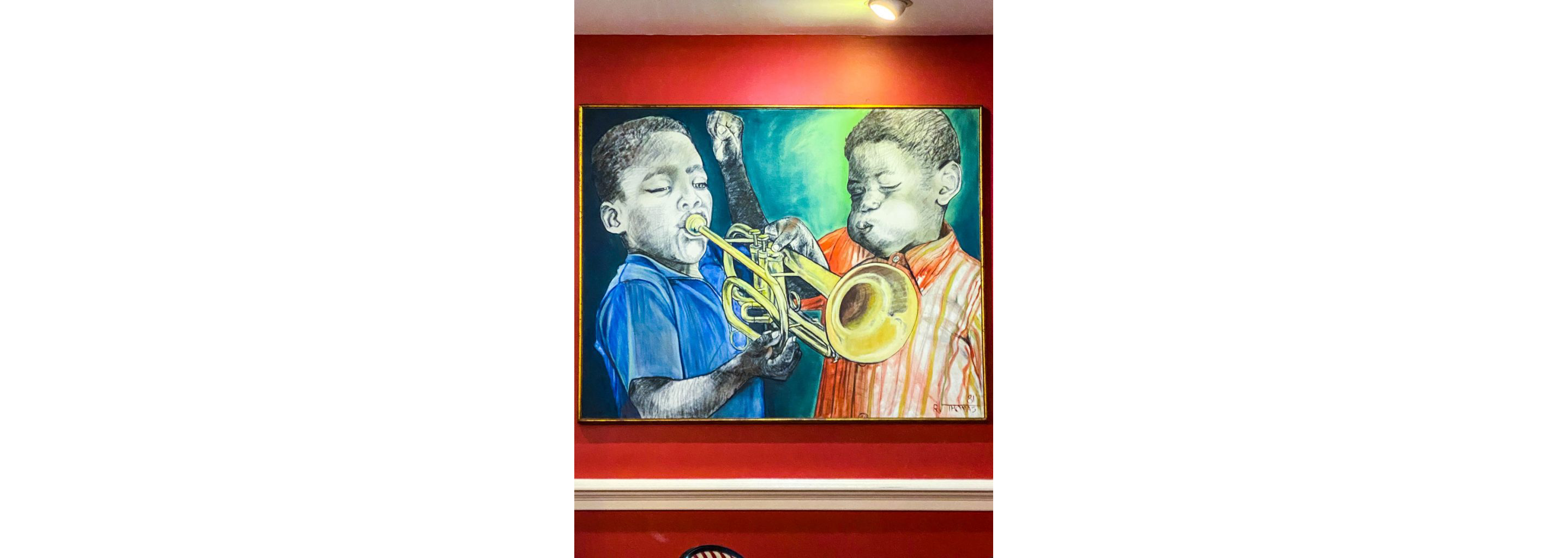 Colorful art on display at Dooky Chase's Restaurant.