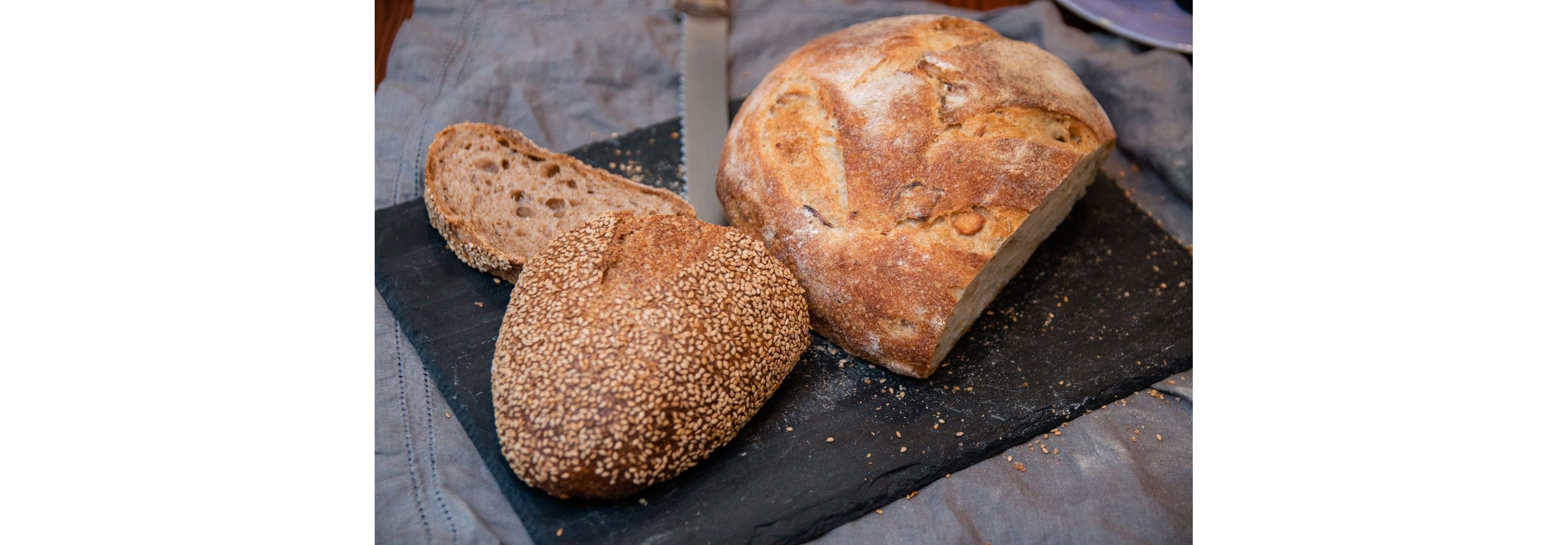 Freshly baked bread.