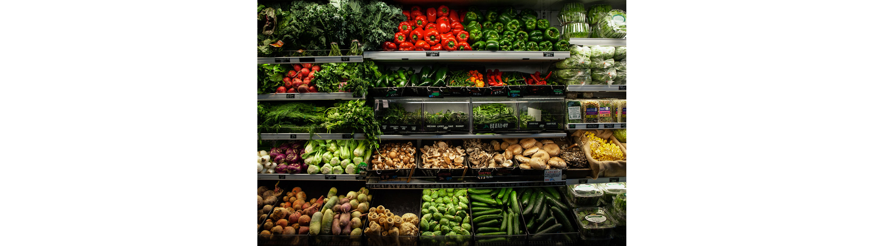 An abundance of produce neatly on display.