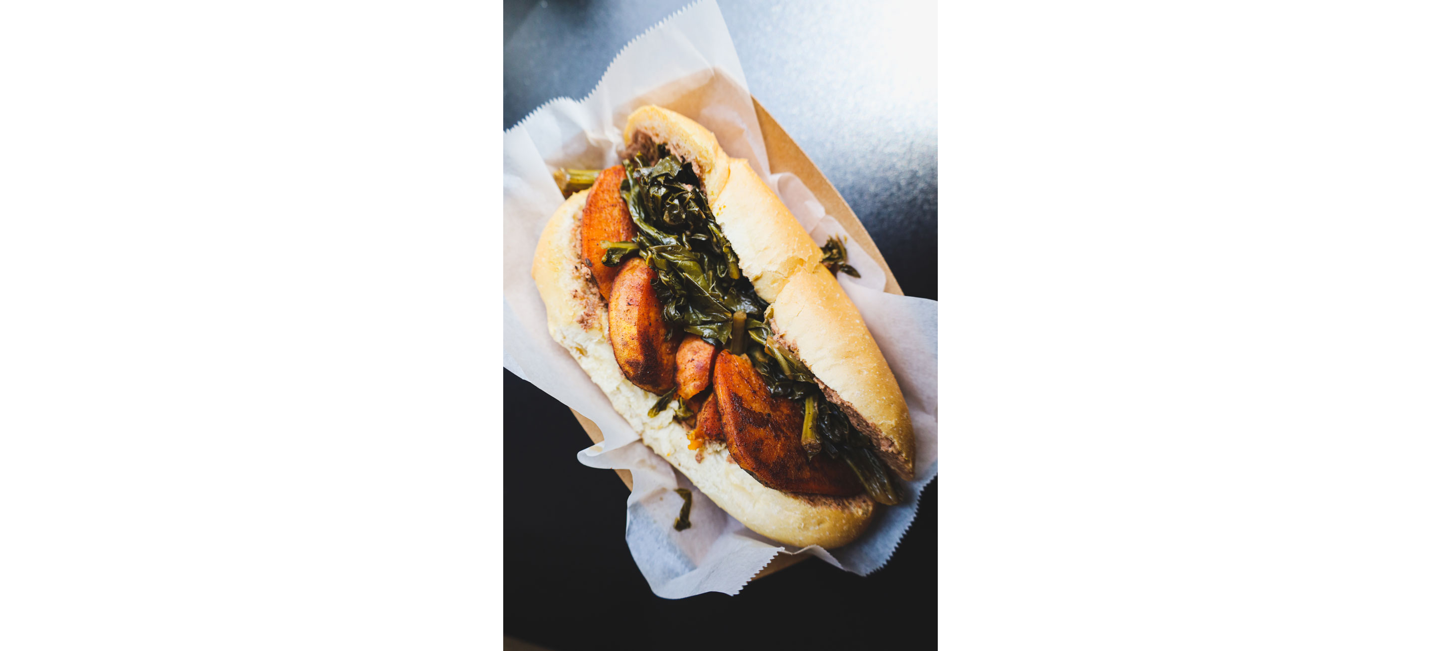 A sweet potato po'boy sandwich.