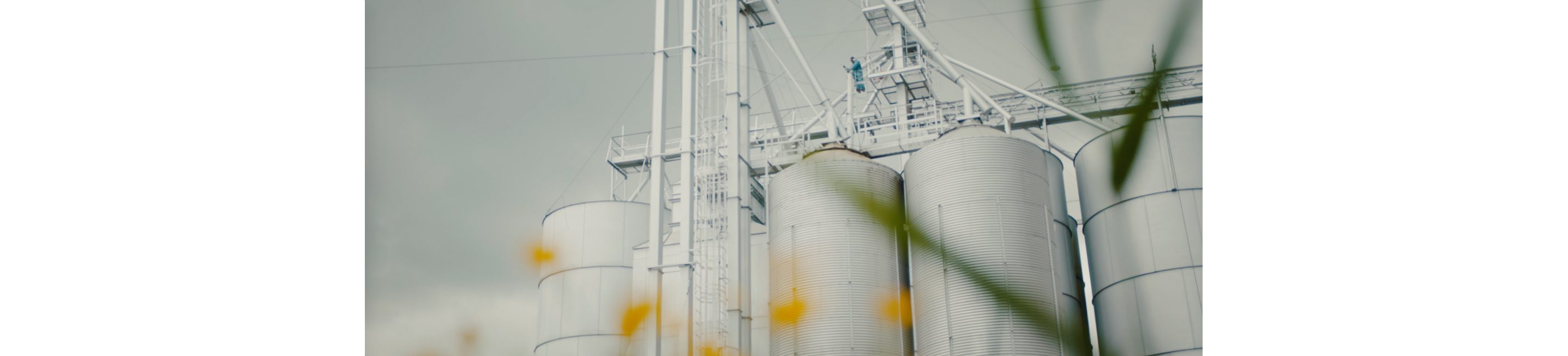The silos used to hold grain.