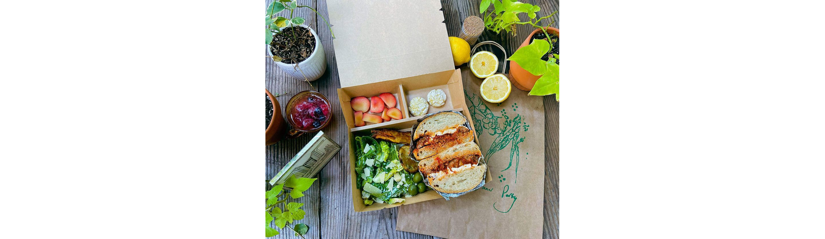 A sandwich picnic box from Dinner Party.