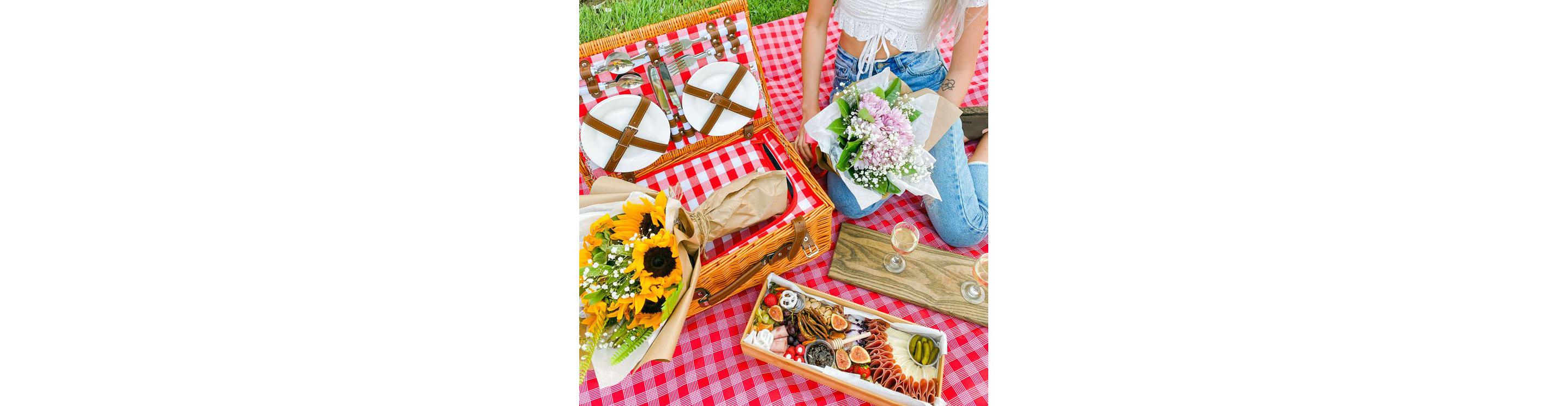 A romantic picnic setting.
