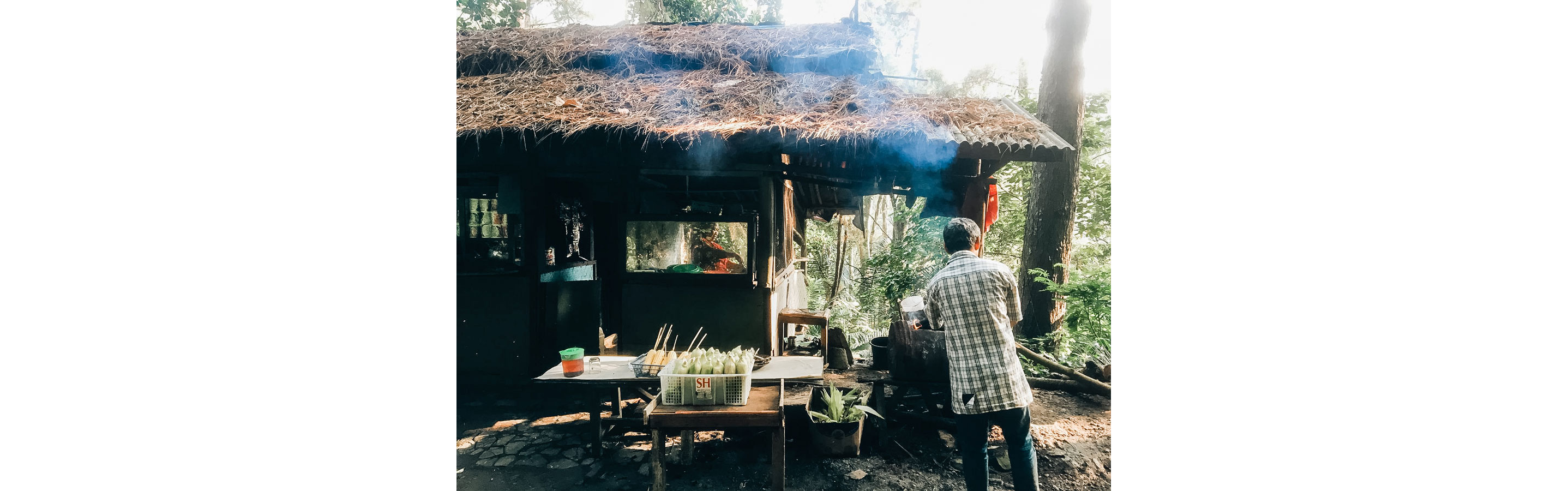 A small vendor hut in lush lands of Indonesia.
