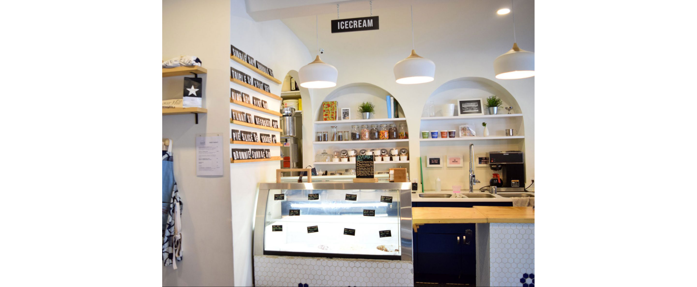 The interior of Sugar Hill Creamery.
