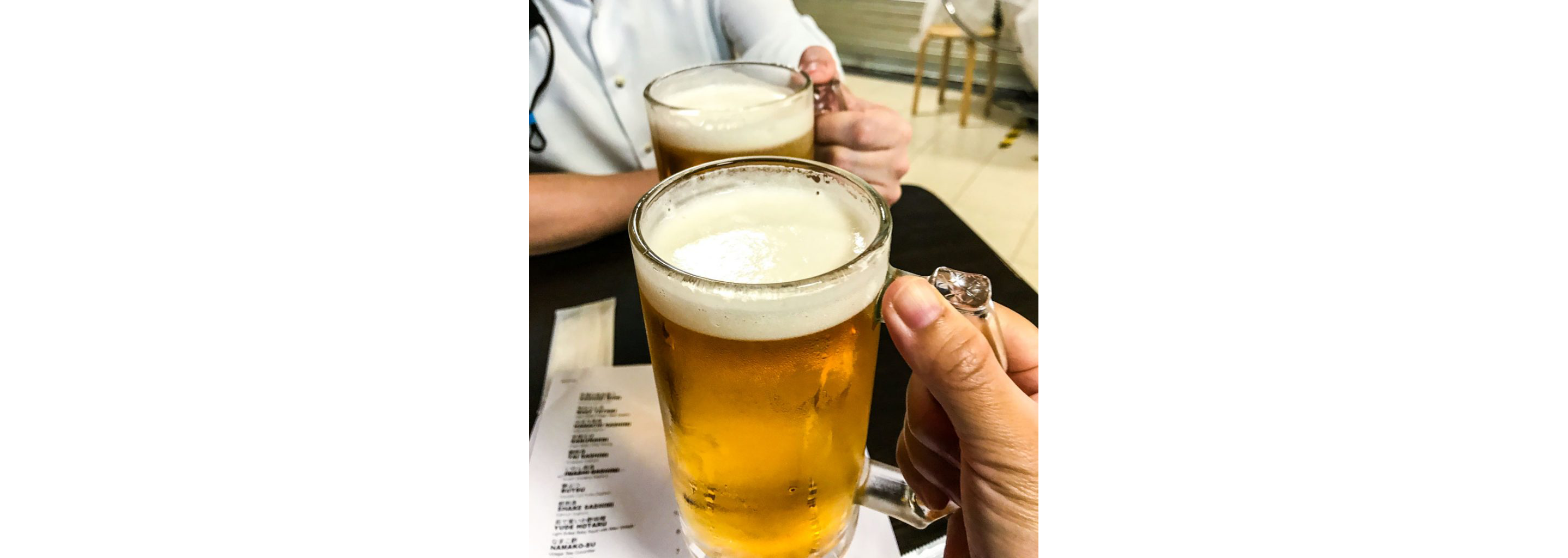 Two large beers.