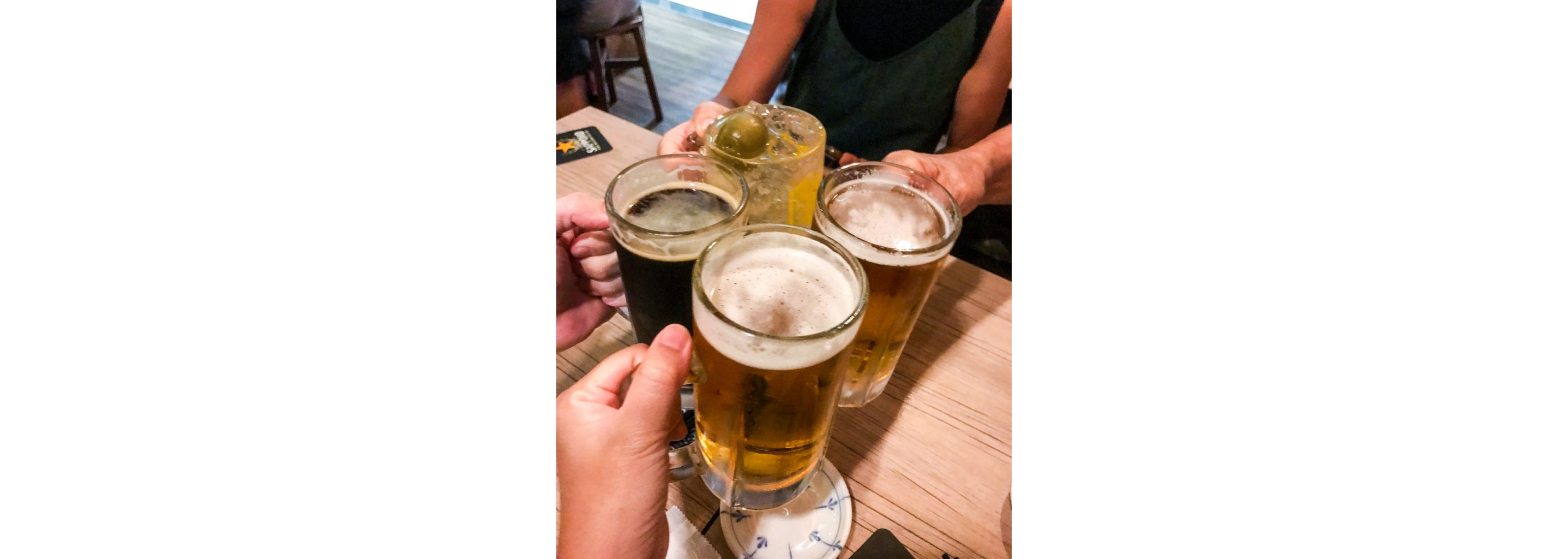 Three large beers.